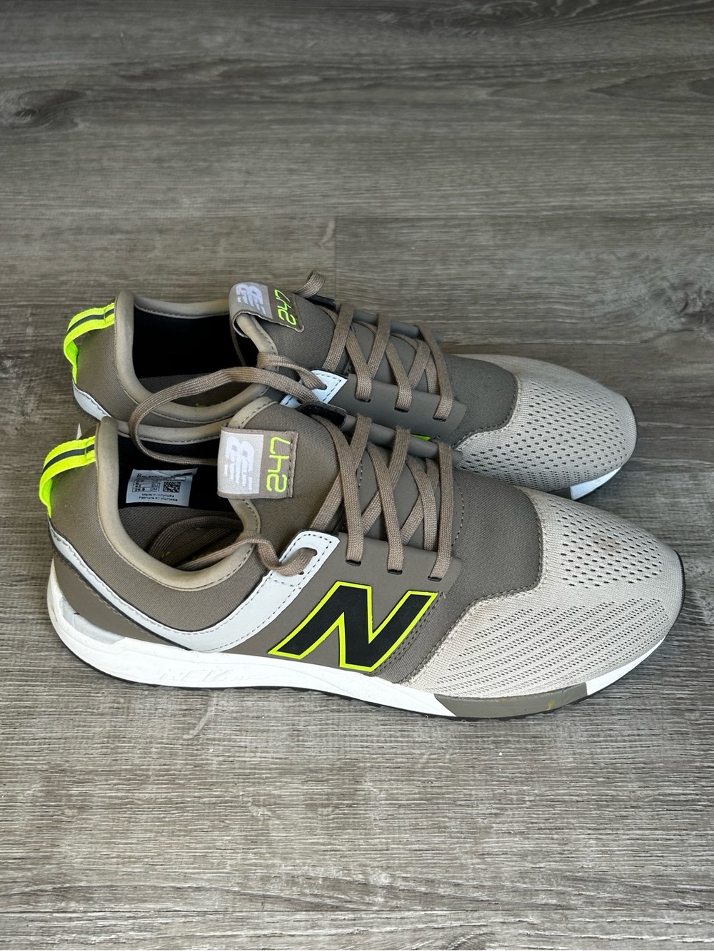 New Balance 247 Mens Running Sneakers with Neon Yellow Accents